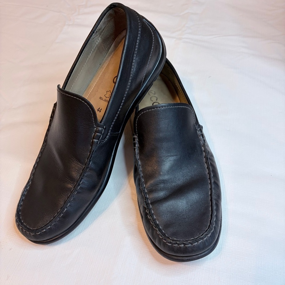 Ecco Men's Black Leather Loafers
